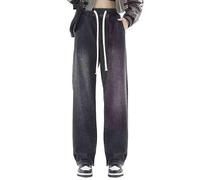 Cocila Baggy Jeans Jungs Women's High Waist Straight Pants Wide LegCasual Ripped Denim Trouser Jeanshosen Damen Kurzgrößen 42 (Bk2 S) Hosen Skinny Bauchweg-Jeans Schwarze Hose Für Plus Size