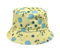Cocila Baumwolle Fischerhut Sonnenhut for Damen Herren Camouflage Und Winter Bedruckter All Travel Tie Dye Pot Hat Wanderhut (Yellow, One Size) Hut Sommer XXL Outdoor Lustig Bucket Hüte Weiß