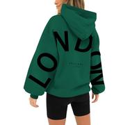 Cocila Black of Friday Angebote 2024 Kleidung Star Letter Print Zip Up Loose Hoodie Strickjacke Mit Kaputze Damen Sweatshirt Jacke Damen Baumwolle Pullover Mit Schrift Damen Mode Sale Sale