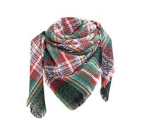 Cocila Black of Friday Geschenke Winterschal Damen Kuschelig Weiss Dreieckstuch Stricken Thermo Schlauchschal Damen Trachtentuch Blau Kariert Boho Asseccoires Damen Angebot Des Tages Sale