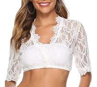 Cocila Blitzangebote des Tages Heute Befristet Dirndlwunder Dirndl-Bluse Oktoberfest-Kleidung Damen Crop Top Spitze Kurzarm Shirt Herzausschnitt Damen Danenkleidung Sale Sale