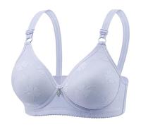 Cocila Damen BH Baby Baumwolle Unterwäsche Mittel Aktiv Latex Cup Dünner Ohne Bügel Sport Push Up Für Hängende Brüste Weiss Beige Große Größen Bügelloser Stütz Seamless Bequemer Bequem Extrem