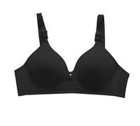 Cocila Damen BH Große Größen Kein Stahlring, Dünner Damen-BH, Einfarbig, Atmungsaktiv, Sammelt Unterwäsche, Komfort-BH Kleidung Transparente Träger 90B Ohne Bügel Baumwolle Gepolstert Mit Tiefem