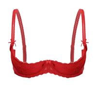 Cocila Damen BH Mit Bügel 1/4 Cup BHS Für Damen, Sexy Bügel-Spitzen-BH, Durchsichtig, Balconette, Gepolstert, Dessous, BH-Tops Mein Warenkorb Anzeigen Entlastungs Weißer Übergröße Dicke Frauen