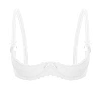 Cocila Damen BH Mit Bügel 1/4 Cup BHS Für Damen, Sexy Bügel-Spitzen-BH, Durchsichtig, Balconette, Gepolstert, Dessous, BH-Tops Mein Warenkorb Anzeigen Entlastungs Weißer Übergröße Dicke Frauen