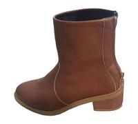 Cocila Damen Boots Mittelhohe Stiefel Pu-Damenstiefel Hinterer Absatz Warm | Kurzer Cowboystiefel Knöchelhoch Weitschaftstiefel Extra Weit Winterstiefeletten Festival Western Warme Winterstiefel Outdoor