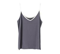 Cocila Damen Cami Tank Top Crop - Ärmelloses Sommertop Glitzeroberteil (Grey, Xxl) Tops Spaghetti Elegant Rosa Tanktop Sommer Pink Große Größen Rot Basic Camisole Spitze Schwarz Häkel-Weste