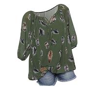 Cocila Damen Casual T-Shirt Freizeit Töpfe mit V-Ausschnitt bedrucktes T-Shirt Ärmel für Frauen Loser Ellenbogen für Frauen Online Shop 24 Durchsichtige Button Up Bluse Damen Tshirt Weit Geschnitten