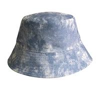 Cocila Damen Fischerhüte Sonnenhut Strandhut Neutral Bedruckter, Doppelseitiger, Tragbarer Fischerhut Mit Tie-Dye-Print, Fischerhut, Sonnenblende Schlapphut Schwarz (Blue, M) Personalisiert Für