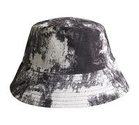 Cocila Damen Fischerhüte Sonnenhut Strandhut Neutral Bedruckter, Doppelseitiger, Tragbarer Fischerhut Mit Tie-Dye-Print, Fischerhut, Sonnenblende Schlapphut Schwarz (Grey, M) Bucket Hat Herren