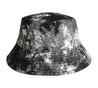 Cocila Damen Fischerhüte Sonnenhut Strandhut Neutral Bedruckter, Doppelseitiger, Tragbarer Fischerhut Mit Tie-Dye-Print, Fischerhut, Sonnenblende Schlapphut Schwarz (Black, M) Für Rot Herren XXL