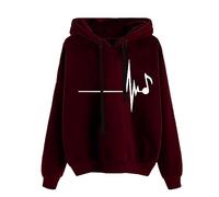 Cocila Damen Flauschig Damen-Sweatshirt mit Rundhalsausschnitt, Langen Ärmeln, bedrucktem Kapuzenpullover, modisches, lockeres Oberteil Schuhe