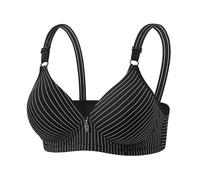 Cocila Damen Sport BH Raffung Anti Sagging Weste Spitzen Gestreifter, Kabelloser Mit DREI Haken Und Verschluss Für Mittleren Höheren & Push Up Trägerlos Große Brüste Deep Plunge Bra Ohne Bügel