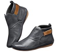 Cocila Damen Stiefeletten Winterstiefel Modisch Robust Casual Loop Hook Flat Bequeme Stiefel Fashion Pure Color Damenstiefel Boots Winter Combat Regenboots Kurzstiefel Herbst Gefütterte