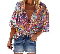Cocila Damen Top Damen-Oberteile, kurzärmelig, quadratischer Ausschnitt, T-Shirts für den Sommer, lässige T-Shirts Weihnachtsshirt Damen Sexy Bluse Elegant Und Festlich Sommer