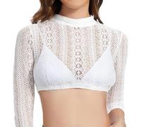 Cocila Damen Tshirt Sale Angebote Dirndlbluse Langarm Trachten Mieder Damen Oktoberfest Crop Top Schulterfrei Spitzenshirt Damen Tracht Dirndlbluse Mit Rueschen Damen Sommer Kleidung Sale