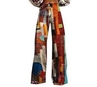 Cocila Damen Vintage Baggy Jeans 2026 Sommerblumenhose Mit Weitem Bein Leicht Und Locker Lässig Bunte Hose Jeans-Imitation S (Coffee XXXL) Denim High Waist Schwarz Bequeme Schwarze Jeggings