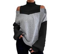 Cocila Damen Weite Blusen Oversize T-Shirt Plus Size Umhang Ärmel Kurzarm Top Tiefer Rückenausschnitt Fruehlingsbluse