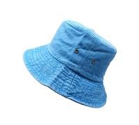 Cocila Fischerhut Bucket Hat Herren Damen Unisex Washed Old Solid Color Atmungsaktives Loch Hollow Denim Fisherman Teenager (Blue, One Size) Fischerhüte Sonnenhüte Für XXL Hüte Sonnenhut