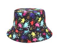 Cocila Fischerhut Modischer Sommerhut Tie Dye Bedruckter Für Männer Und Frauen, Reisen, Basin-Hut, Outdoor-Sonnenschutz, Sonnenhut Stoffhut Herren (Black, One Size) Hut Schwarz Damen