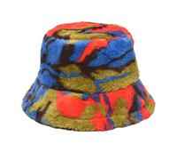 Cocila Fischerhut Modischer Sommerhut Tie Dye Lammwolle Winter Outdoor Verdickung Warmer Hut Basin Herren (Red, One Size) Hüte Für Damen Schwarz Sonnenhut Männer Baumwolle Schlapphut Festival