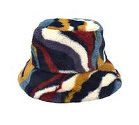 Cocila Fischerhut Modischer Sommerhut Tie Dye Lammwolle Winter Outdoor Verdickung Warmer Hut Basin Herren (Blue, One Size) Sommer Damen Fischer Bucket Hat Sonnenhut Bunt Women's Hats Roter Mit