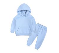 Cocila Kleinkind Babys Mädchen Frühling Winter Feste Warme Dicke Langarm Hosen Mit Kapuze Hoodie Sweatshirt Set Outfits Einschulung Trainingsanzug Kinder Sport Jungen Teenager Kleidung