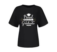 Cocila Leinenbluse Damen Sommer Shirts Abschlusssaison-Druck Damen Casual Daily Kurzarm-Top T-Shirt Rundhals Engel Flügel Schwarz Damen (Black, XL)