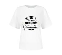 Cocila Leinenbluse Damen Sommer Shirts Abschlusssaison-Druck Damen Casual Daily Kurzarm-Top T-Shirt Rundhals Engel Flügel Schwarz Damen (White, L)