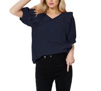 Cocila Musselin Bluse Damen 3/4 Arm Baumwolle Leinenbluse European Station Gespleißte Spitze Eleganter Kragen Kurzarm Chiffonbluse Für Neuer Sommerstil Trendy Plus Size Shirt Umstandsmode Winter