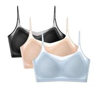Cocila Nahtloser Bequemer V Ausschnitt Vollständige Bra Nahtloser, Ultradünner Eisseiden-BH, Atmungsaktiver Eisseiden-Tages-BH Mit Herausnehmbaren Polstern, 3 Packungen, Bustiers Für Push Up BH