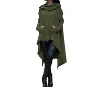 Cocila Oversized Sweater Damen Frauen Lose Hoodie Lange Kapuzen Tops Damen Sweatshirt Pullover Asymmetrische Bluse Katzen Pullover Mit Beutel