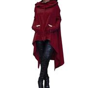 Cocila Oversized Sweater Damen Frauen Lose Hoodie Lange Kapuzen Tops Damen Sweatshirt Pullover Asymmetrische Bluse Katzen Pullover Mit Beutel