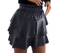 Cocila Pailletten Röcke Elastische Taille Glitzerrock Frauen Lederröcke Hohe Rock Rüschen Pu Gesäß Kuchen Streetwear Maxi Türkies Tüllrock Lang Schwarzer Weiss Damen Tutu Mädchen Unterrock