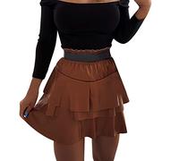 Cocila Pailletten Röcke Elastische Taille Glitzerrock Frauen Lederröcke Hohe Rock Rüschen Pu Gesäß Kuchen Streetwear Maxi Türkies Tüllrock Lang Schwarzer Weiss Damen Tutu Mädchen Unterrock