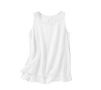 Cocila Sommer Sexy Ärmelloses Tank Top Damen Linen Tops for Women Sleeveless Neck Tanks Baggy Loose Fit Comfort Breathable Shirts Trending Totenkopf (White, M/1) Summer Blusentops Lang Ärmellose