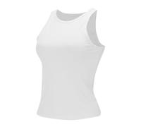 Cocila Tank Top Damen Ärmellos Tops Ärmelloses Tanktop Bluse Racerback Slim Strick Rippshirt Damenbluse Yoga (White, L) Blusentop Women Basic Sexy Shirt Weiss Tanktops Für Locker Armellose