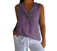 Cocila Tank Top Damen Ärmellos Tops Lässiges Und Elegantes Ärmelloses Mit V-Ausschnitt In Unifarbe Für Damen, Passend Zu Einem Camisole-Top T Shirt Schlafen (Purple, L) Schwarz Sexy Weiss