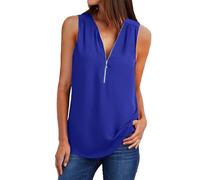 Cocila Tank Top Damen Ärmellos Tops Weste T-Shirt Lose Bluse Ärmelloses Shirt Lässige Damenbluse Umstandsmode Elegant (Bu1, XL) Oberteil Sommer Weisses Rot Trägershirt Summer Locker Tshirt Weiß