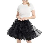 Cocila Tüllrock Damen Tütü Erwachsene Hoher Rock Plissee Frauen Hohe Dame Taille Qualität Kurzer Tanzen Schnittmuster (Black, One Size) Orange Weißer Große Größen Lang Schwarzer Petticoat