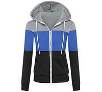 Cocila Women Kapuzenpullover Long Sleeve Reißverschluss Hoodie Pullover Herbst Winter Jumper Sweatshirt mit Kapuze Streifen Hoodies Winterjacke Oversize Sweatjacke Gestreiftes Hoody Outdoor