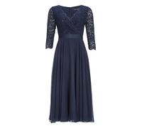 Cocktailkleid aus Material-Mix Blau 38