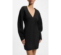 Cocktailkleid BOSS ORANGE "Dalerina Premium Damenmode", Damen, Gr. 46, N-Gr, schwarz 001, Jersey, Obermaterial: 69% Viskose, 27% Polyamid, 4% Elasthan, unifarben, mini, V-Ausschnitt, Kleider Cocktailk