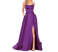 Cocktailkleid Damen Elegant für Hochzeit Lange Abendkleider Abschlusskleider Festlich Kleider Hochzeitsgast Satin Abendkleid Ballkleider Brautkleid Große Größen Blau Weiße Grün Schwarz Rotes