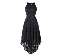 Cocktailkleid Damen Elegant Spitzenkleid Ärmellos Abendkleid Spitzenblumen Vintage Retro Rockabilly Kleider Brautjungfernkleider für Frauen Hochzeit Festlich Partykleid Ballkleid Abendkleider