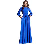 Cocktailkleid Damen Kleider Partykleid Oversize Vintage Rundhals Cordkleider Langarm Abendkleider Brautkleid mit Gürtel Elegant Maxikleid Cocktailkleid Club Kleid