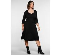 Cocktailkleid SHEEGO BY JOE BROWNS "Cocktailkleid", Damen, Gr. 46, Normalgrößen, schwarz, Jersey, 70% Viskose, 26% Polyamid, 4% Elasthan, unifarben, knielang, eckiger Ausschnitt, Kleider (99441513-46)