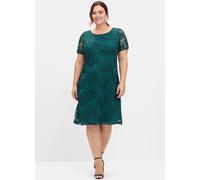 Cocktailkleid aus Mesh, mit Zierborten, petrol, Gr.40