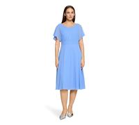 Vera Mont Cocktailkleid Damen Kurzarm Chiffon Rundhals Raffung Parisblau Gr. 42