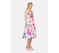 Cocktailkleid VERA MONT "Damen mit Kellerfalten", Damen, Gr. 46, Normalgrößen, cream, pink, Obermaterial: 100% Polyester. Futter: 100% Polyester, ausgestellt kurz, Rundhals, Kleider (48628214-46) crea